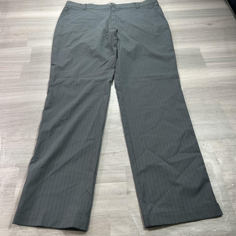 Nike Dri-FIT Pants Mens 38x34 Gray Pinstripe Performance Golf Khakis 585752-021
